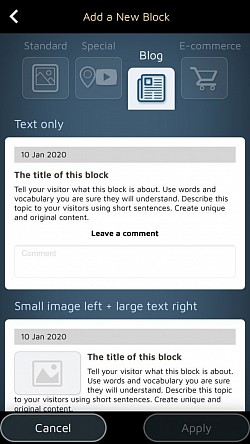 Make blog entries with an optional date and comments section.